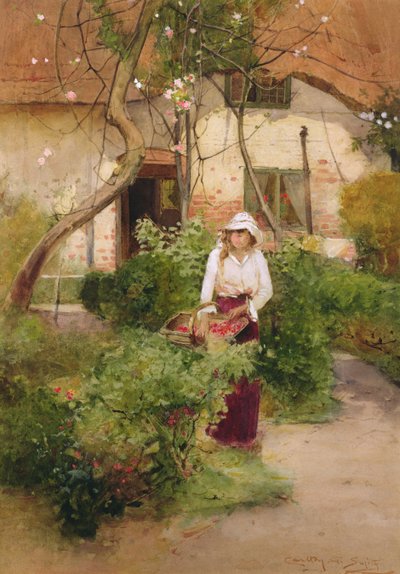 Babiččina zahrada (olej na plátně) od Carlton Alfred Smith