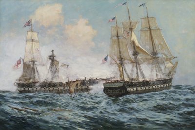 Zapojení mezi U.S. Fregate Constitution a H.M.S. Java, 1896 od Carlton Theodore Chapman