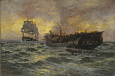 Zapojení mezi U.S. Fregate Constitution a H.M.S. Java, 1897 od Carlton Theodore Chapman