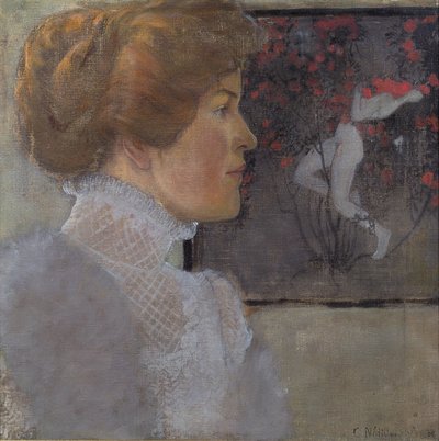 portrét dámy od Carola Nahowska