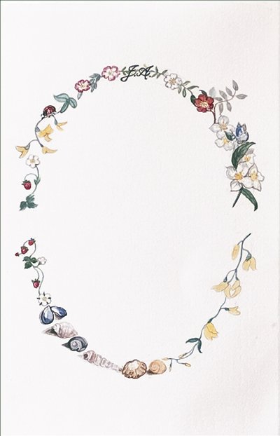 Jane Austen Garland, 2008 (wc a tužka na papíře) od Caroline Hervey Bathurst