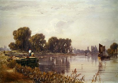 Pohled na Temži (akvarel na papíře) od Caroline Lucy Scott