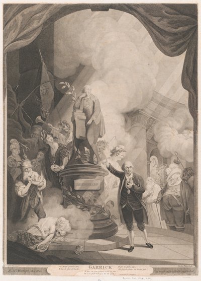 Garrick mluví Jubilejní ódu od Caroline Watson