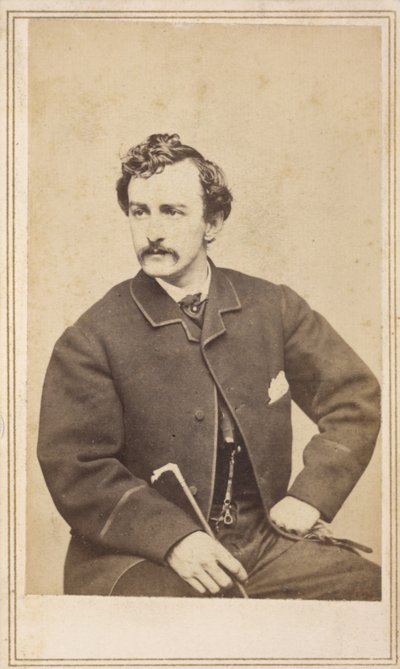 Carte de visite of John Wilkes Booth, 1862 (tisk alba na kartě) od Case and Co. Silsbee