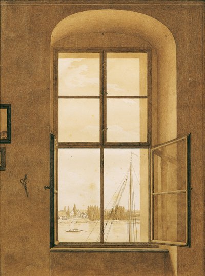 Pohled z umělcova ateliéru (pravé okno) od Caspar David Friedrich