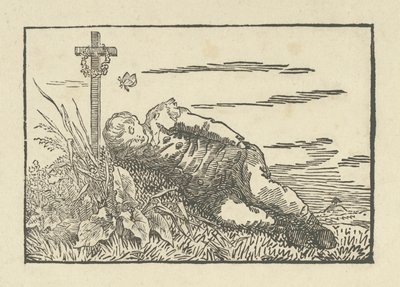 Chlapec spí na hrobě, 1802 od Caspar David Friedrich