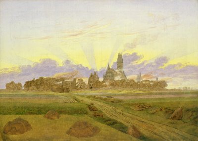 Svítání v Neubrandenburgu (olej na plátně) od Caspar David Friedrich