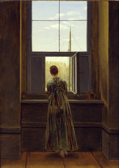 Žena u okna od Caspar David Friedrich