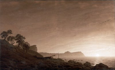 Němčina: Pohled na Arkonu s vycházejícím měsícem Pohled na Arkonu s vycházejícím měsícem od Caspar David Friedrich