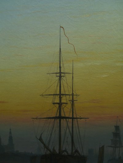 Německy: Der Greifswalder Hafen Přístav Greifswald
 detail Alternativní název (názvy): Lodě v přístavu Greifswald detail od Caspar David Friedrich