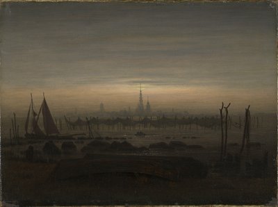 Greifswald v měsíčním světle od Caspar David Friedrich