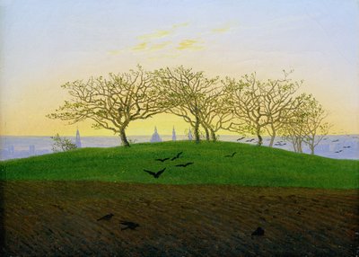 Kopce a Zoraná pole u Drážďan od Caspar David Friedrich