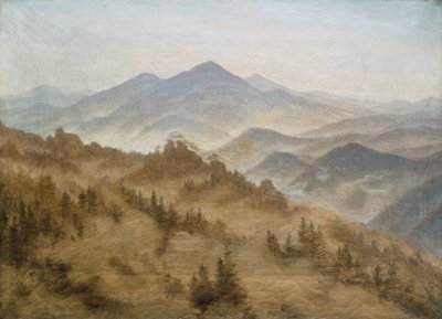 Krajina s Rožmberkem v Českých horách od Caspar David Friedrich
