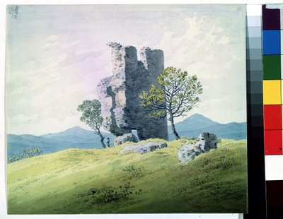 "Zřícenina teplického hradu v České republice"" (Zámek v Teplitz) Akvarel od Caspara Davida Friedricha (1774-1840) Puškinovo muzeum 19. století, Moskva od Caspar David Friedrich
