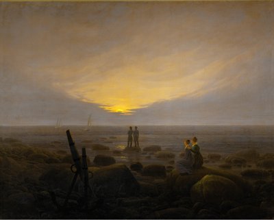 Měsíc stoupá nad moře od Caspar David Friedrich
