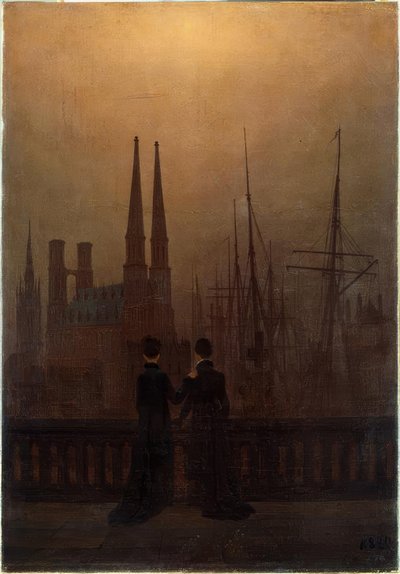 Noční přístav od Caspar David Friedrich
