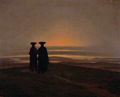 Západ slunce (bratři) od Caspar David Friedrich