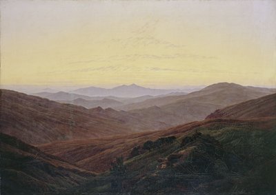 Krkonoše / Před východem slunce v horách od Caspar David Friedrich