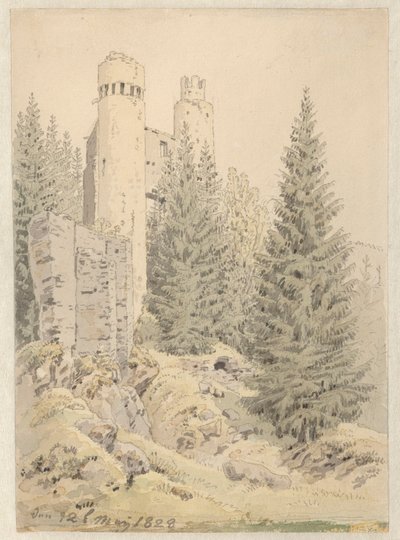 Zřícenina Kostenblatt u Bíliny od Caspar David Friedrich