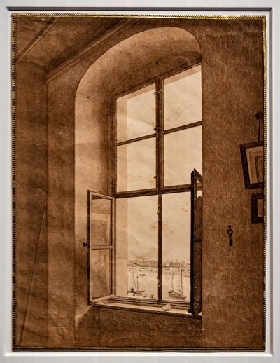 Pohled z umělcova ateliéru, okno vlevo od Caspar David Friedrich
