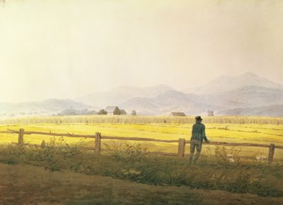 Pohled na Schmiedebergerkamm, kolem roku 1837 (akvarel na papíře) od Caspar David Friedrich