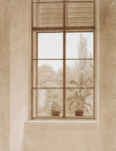 Okno s výhledem do parku, 1810-1811. od Caspar David Friedrich