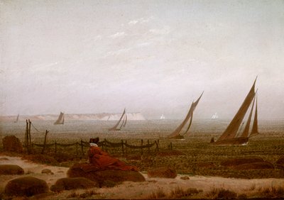 Žena na pláži na Rujáně od Caspar David Friedrich