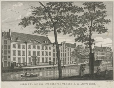 Pohled na luteránský sirotčinec v Amsterdamu Pohled na sirotčinec Luthersche v Amsterdamu (název na objektu) od Caspar Jacobsz. Philips