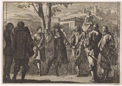 Anglický král Karel I. je zajat anglickými vojáky, 1647 od Caspar Luyken (attributed to)