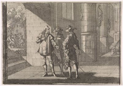 Masaniello mluví se dvěma šlechtici v kostele, 1647 od Caspar Luyken (attributed to)