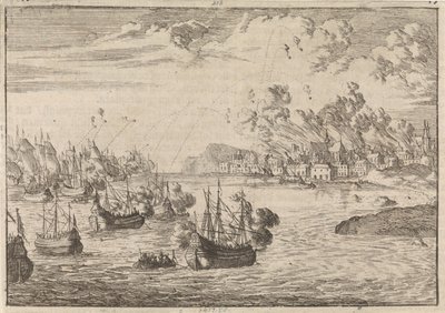 Bombardování Dieppe, 1694 od Caspar Luyken