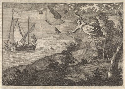 Silné větry na pobřeží Malmö, 1679 od Caspar Luyken