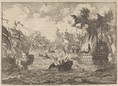Námořní bitva u Cape La Hogue, 1692 od Caspar Luyken