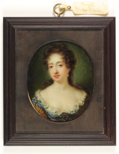 Mary II (akvarel na pergamenu) od Caspar Netscher