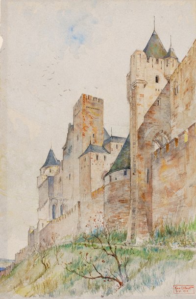 Bojové hradby v Carcassonne, Francie od Cass Gilbert