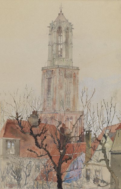 Věž katedrály v Utrechtu, Holandsko, 1898. od Cass Gilbert
