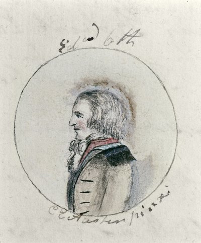 Edward VI (1537-53), kolem 1790 (pero a inkoust a wc na papíře) od Cassandra Austen