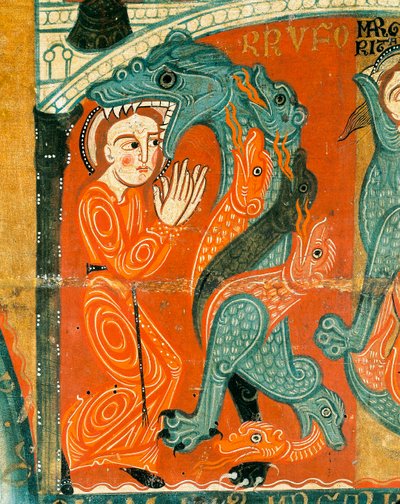 Umučení svaté Markéty, detail (tempera na dřevě) od Catalan School