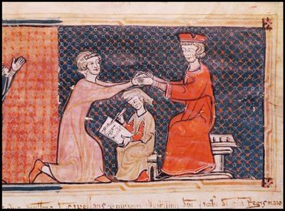 Královský žalobce, písař a feudální pán, z Capbreu de Clayra et de Millas 1292 od Catalan School