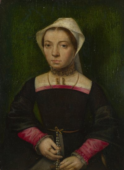 Dáma s růžencem, c. 1550 od Catharina van Hemessen
