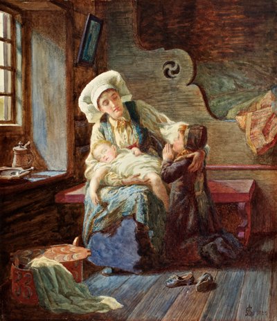 Večer v norském domově, 1882 od Catharine Adelaide Sparkes