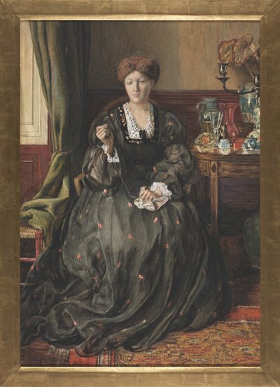 Myšlení, portrét Emmy Madox Brown od Catherine Madox Brown