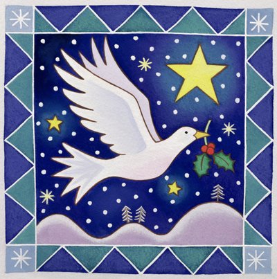 Christmas Dove (wc na papíře) od Cathy Baxter
