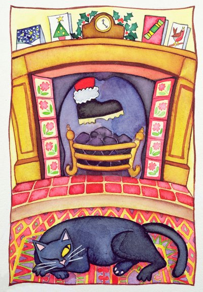 Santa přijíždějící komínem od Cathy Baxter