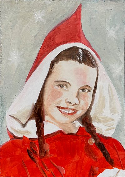 Margaret, 2023 (olej na papíře) od Cathy Lomax