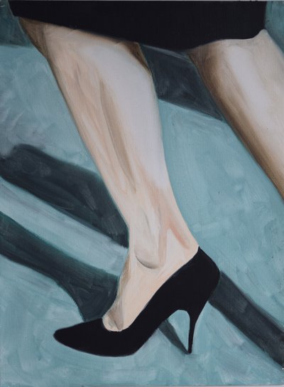 Misfit Legs 2, 2013 (olej na papíře) od Cathy Lomax