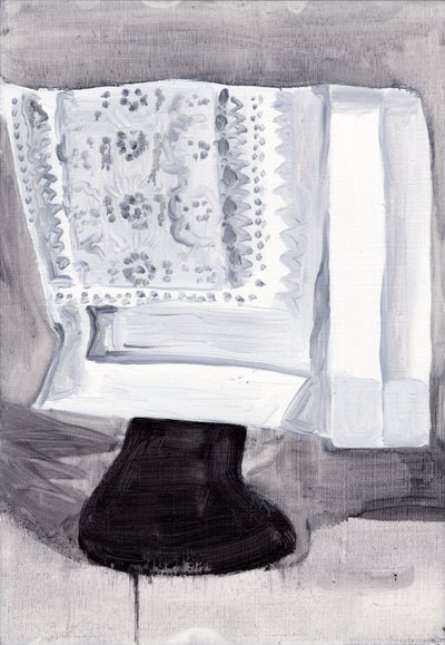 Obsfuscate, 2019 (olej na papíře) od Cathy Lomax