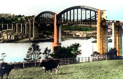 The Royal Albert Bridge, Saltash, Cornwall, 1926. od Cavenders Ltd