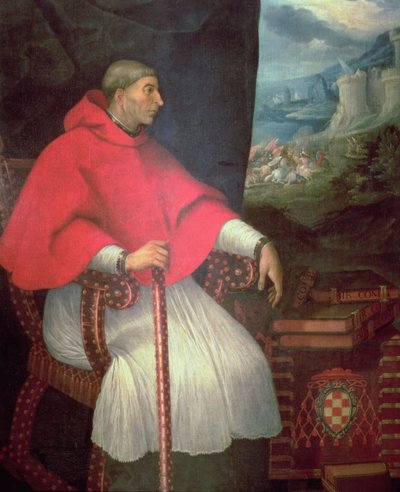 Portrét kardinála Francisca Ximeneze de Cisneros (1437-1517) od Caxesi or Caxete Eugenio Caxes