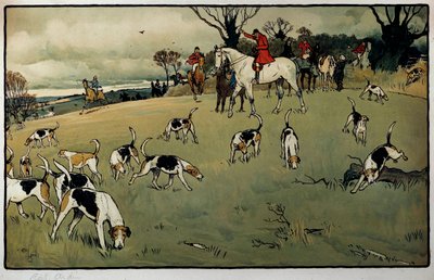 Lovecká scéna, stezka Akvarel od Cecila Aldina (1870-1935) Soukromá sbírka z 19. století od Cecil Charles Windsor Aldin